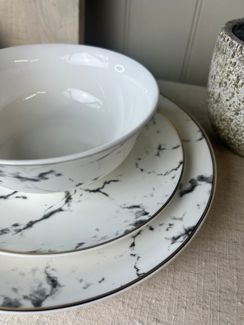 Marble Effect 12 Piece Dinner Set