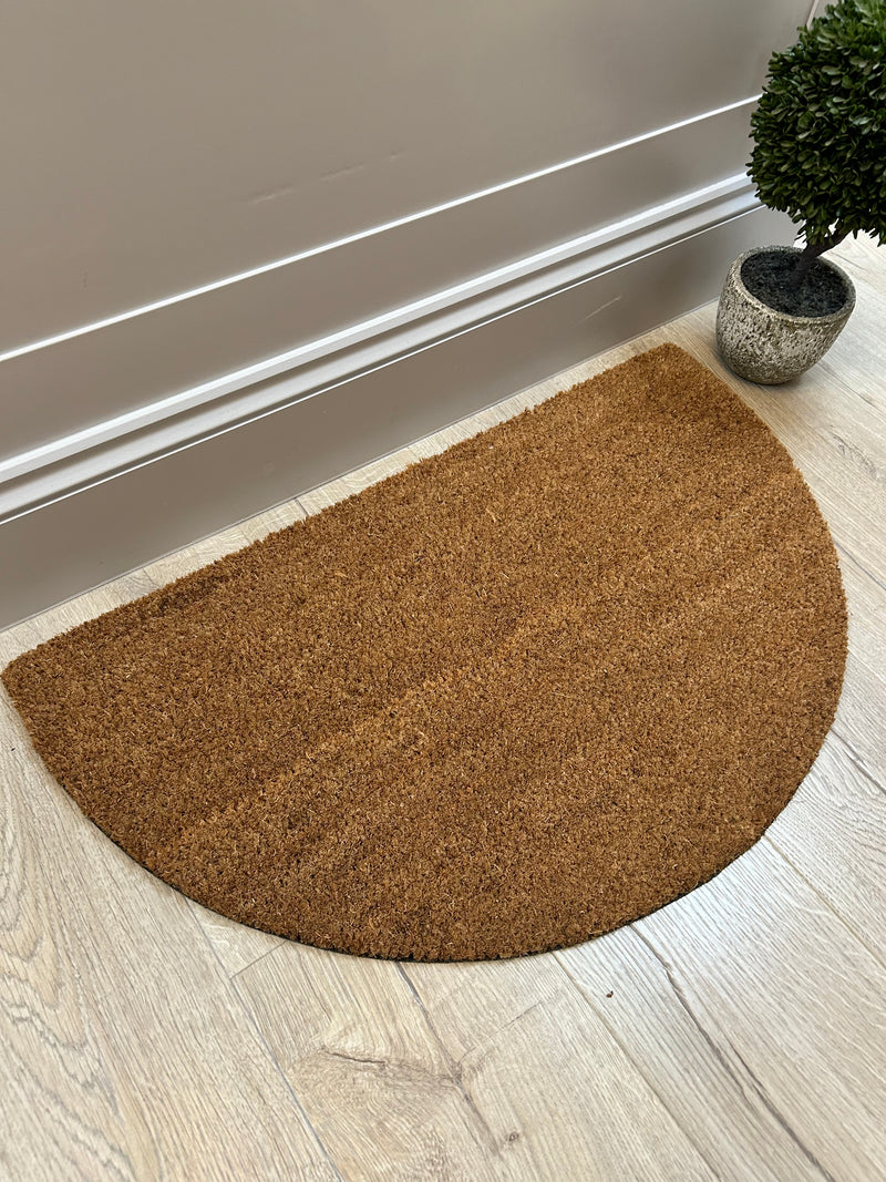 Half moon door mat rug coir 75cm by 45cm