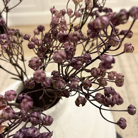 Dried look linum spray bunch 68cm mauve