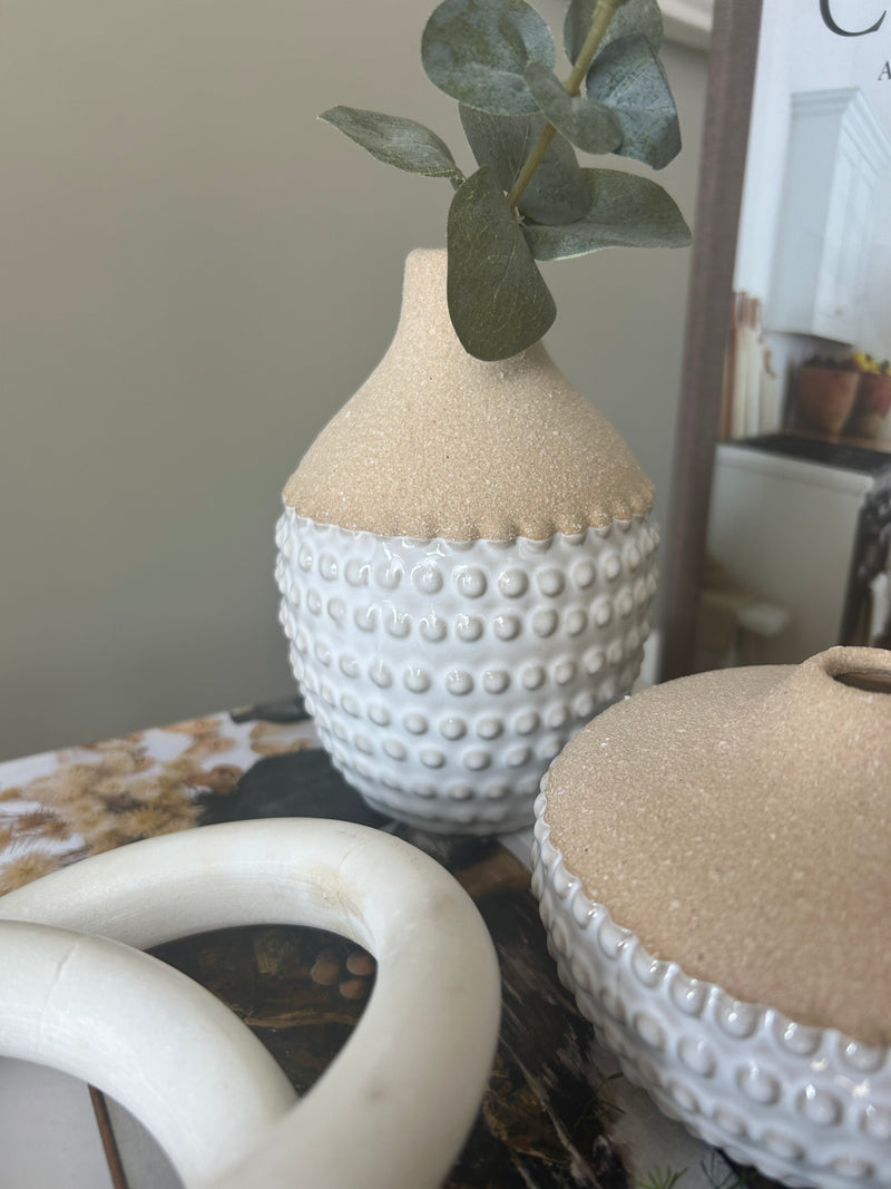 Two tone bobble bud vase 2 sizes