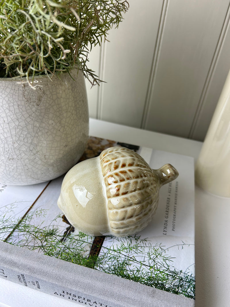 Ceramic acorn decoration 12cm