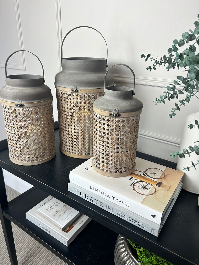Rattan Weave & Metal Lanterns