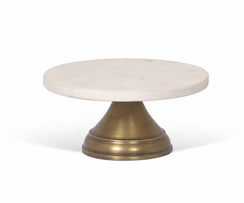 Brass and marble cake stand