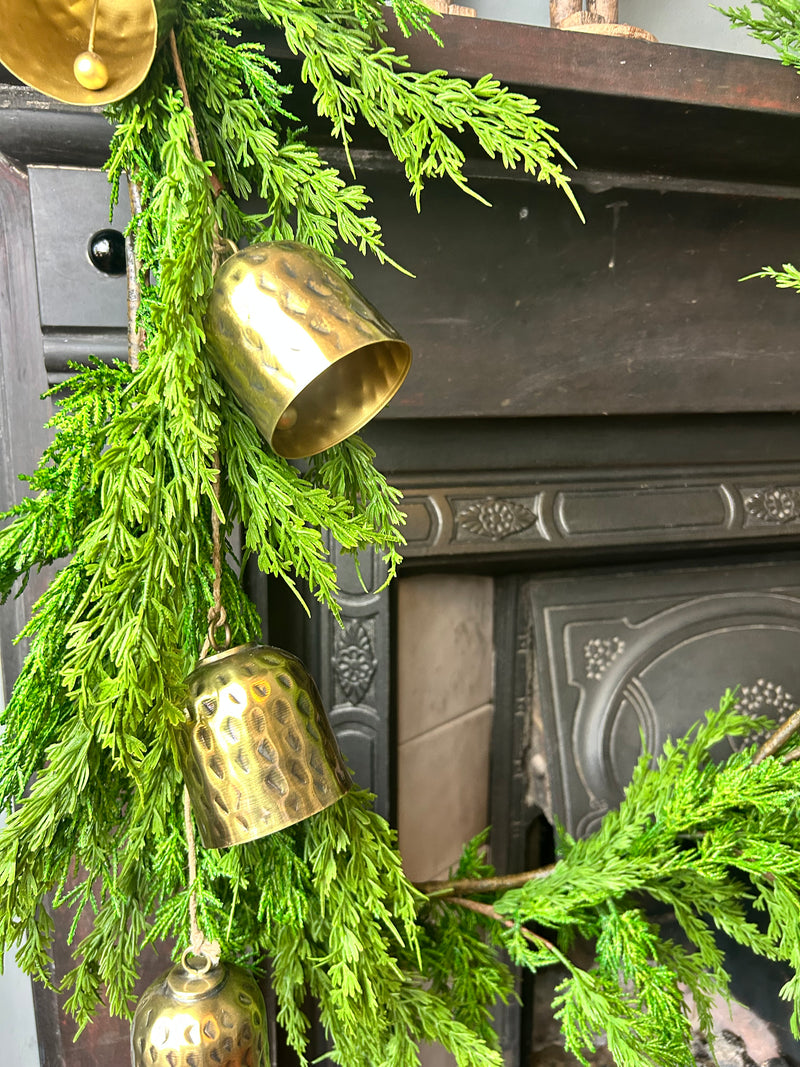 Arrington Hammered Hanging Bells on Jute Rope