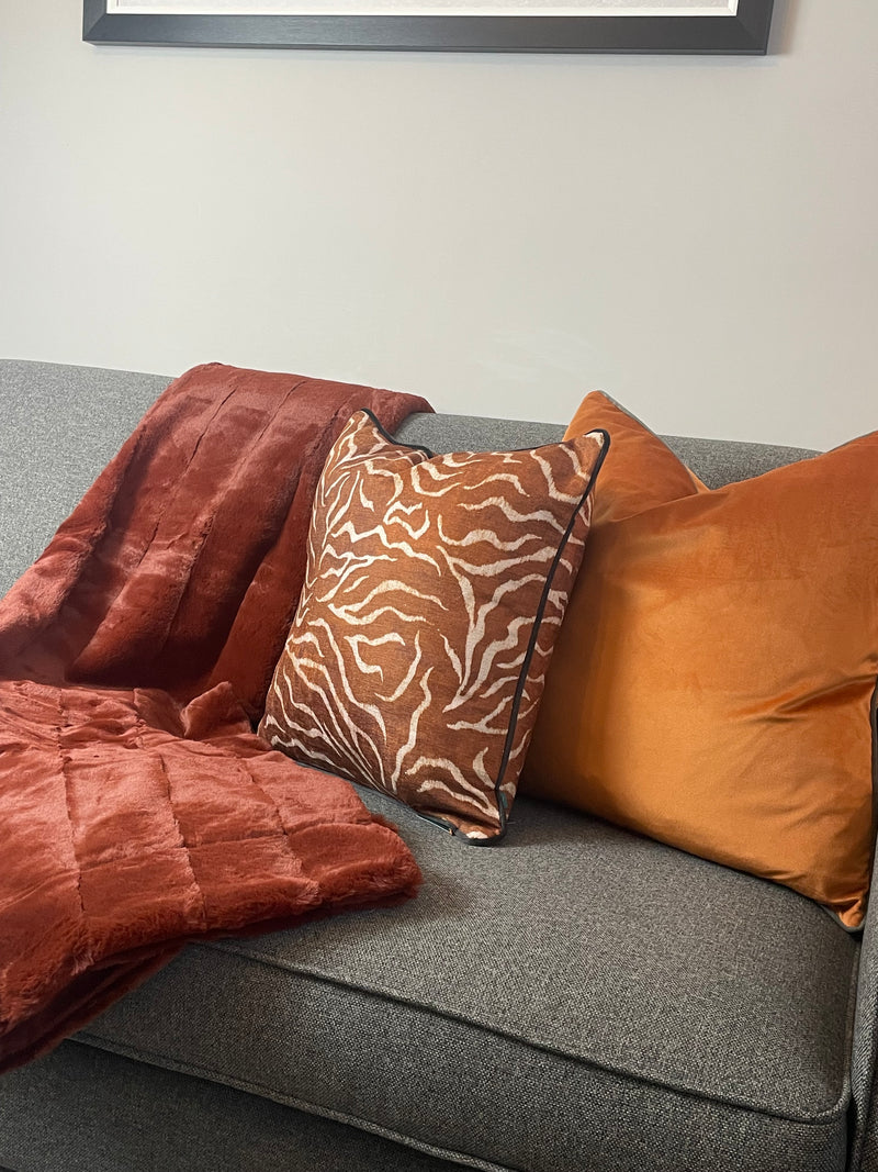 Empress Rust Faux Fur empress throw