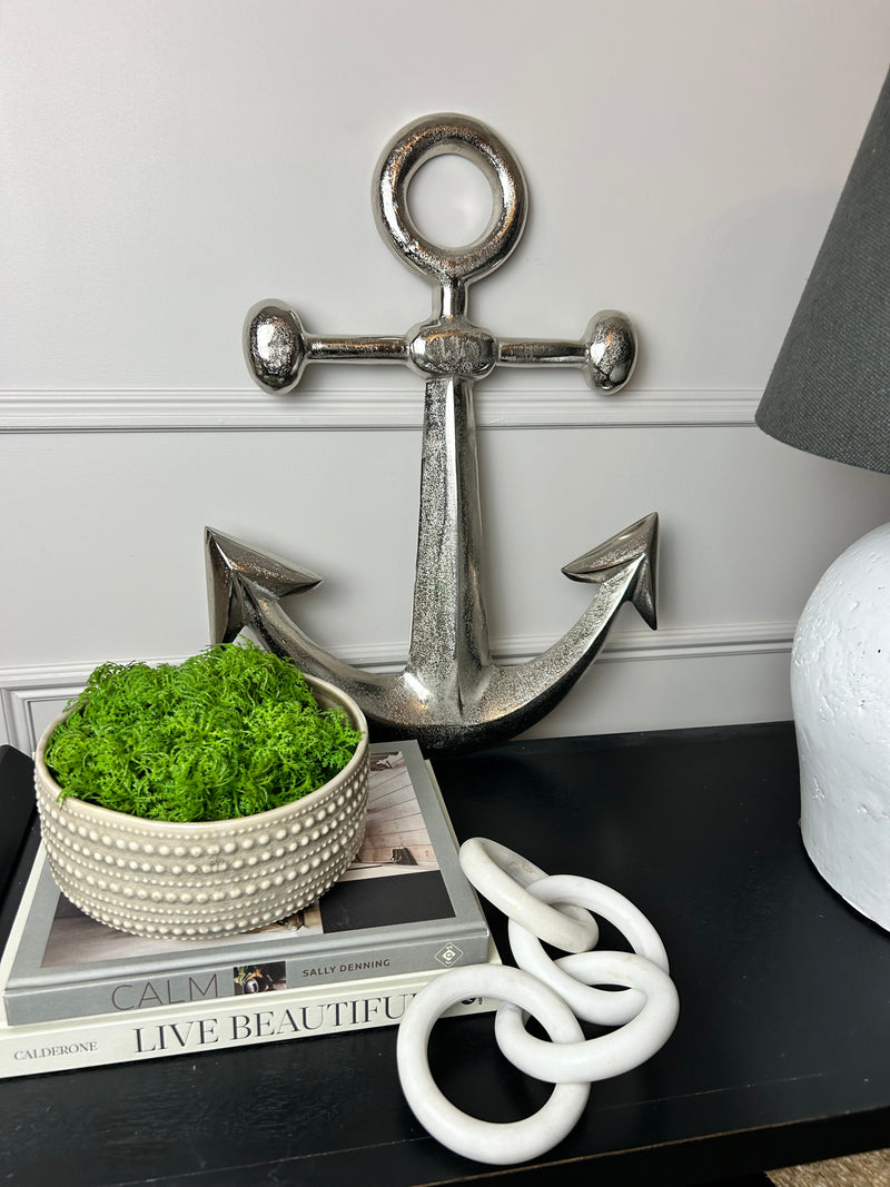 Large Silver Anchor wall decoration