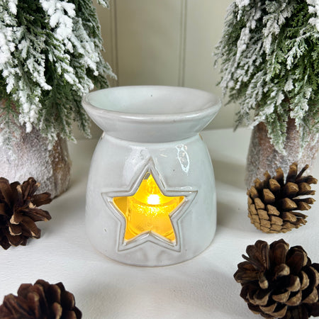 Ceramic two tone star oil wax burner