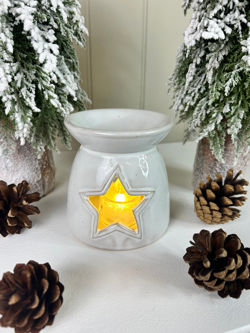 Ceramic two tone star oil wax burner