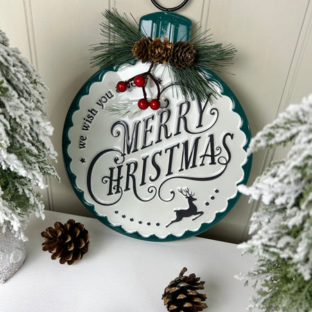 Metal bauble hanging decoration