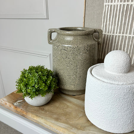 Hemp vase reactive glaze double handle vase