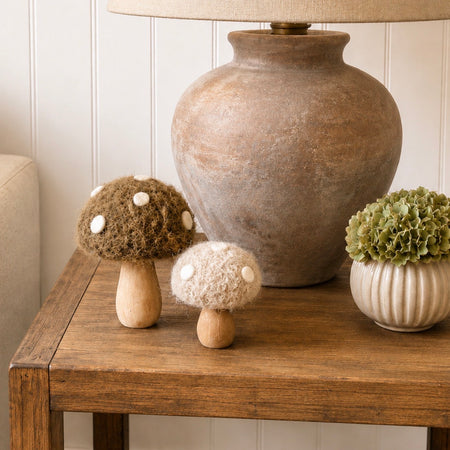 Felt mushrooms toadstools 2 sizes