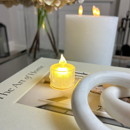 LED single tea light candle holder 8cm drip detail