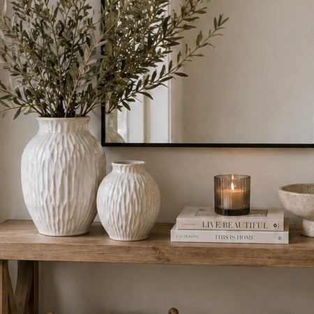 Numa textured off white ceramic vase 2 sizes