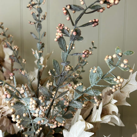 Coffee brown berry stem spray 70cm