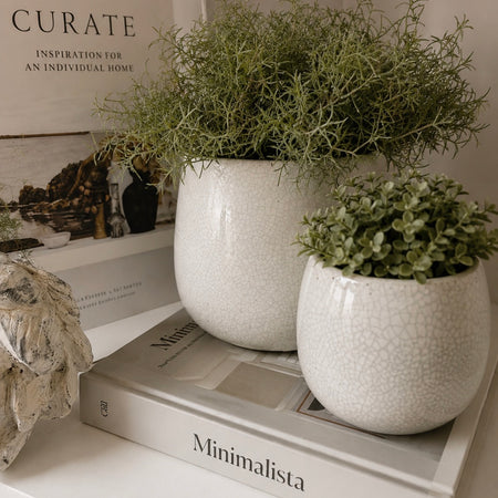 Ravello Crackle Glaze Plant Pot medium & large