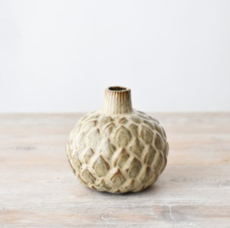 Artichoke bottle neck bud vase 2 sizes