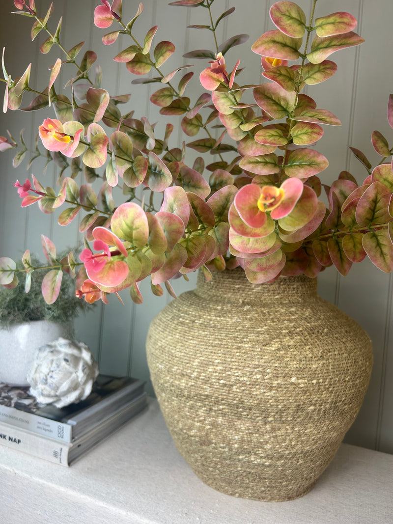 Natural Seagrass rustic Urn Shaped Basket vase