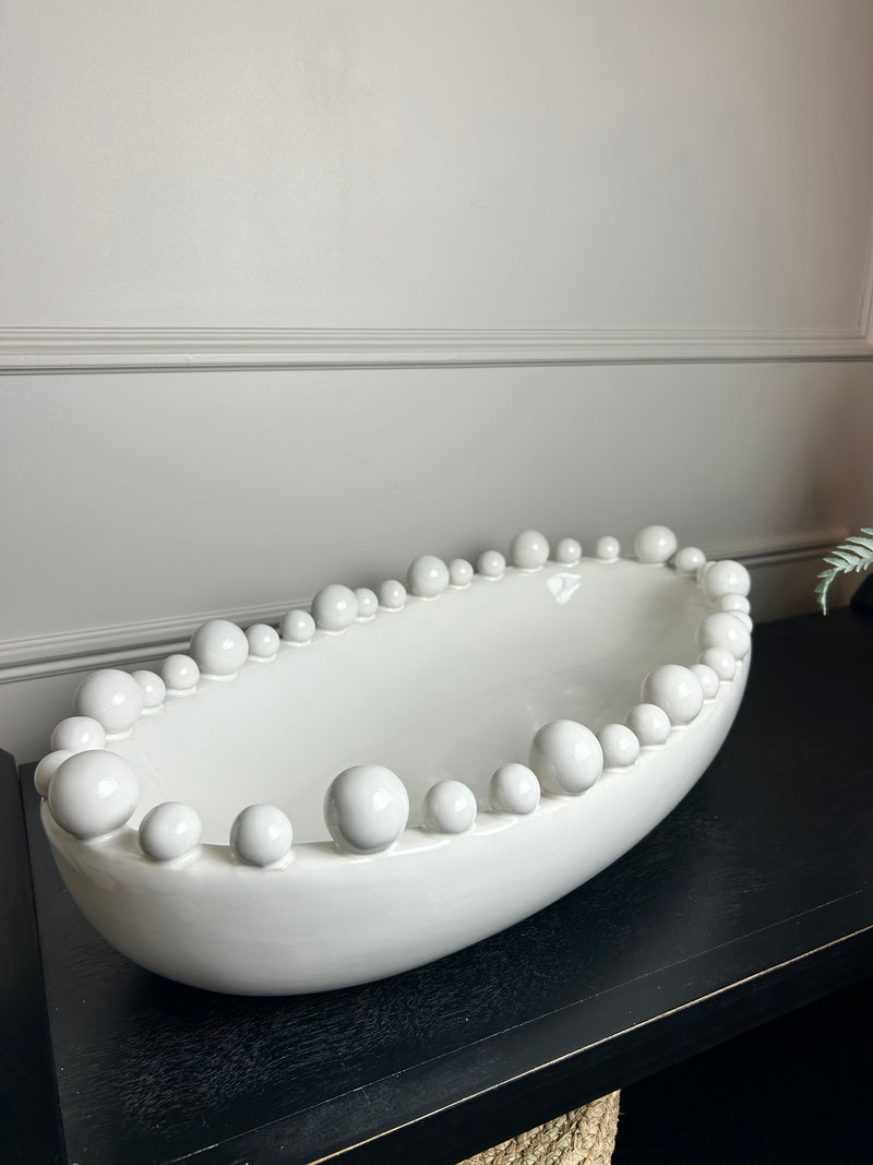 White large oval bobble bowl