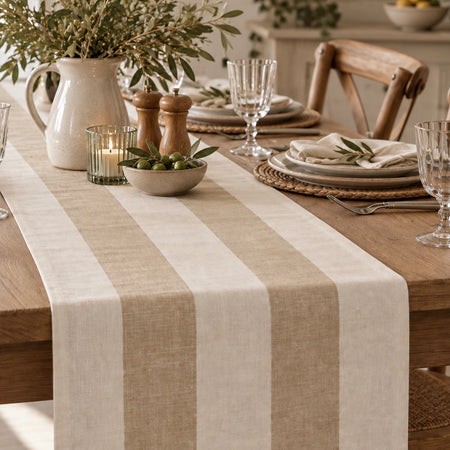 Sophie Allport linen witham sand stripe table runner 2 sizes
