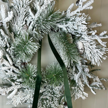 Extra large Snowy Pinecone Wreath 70cm