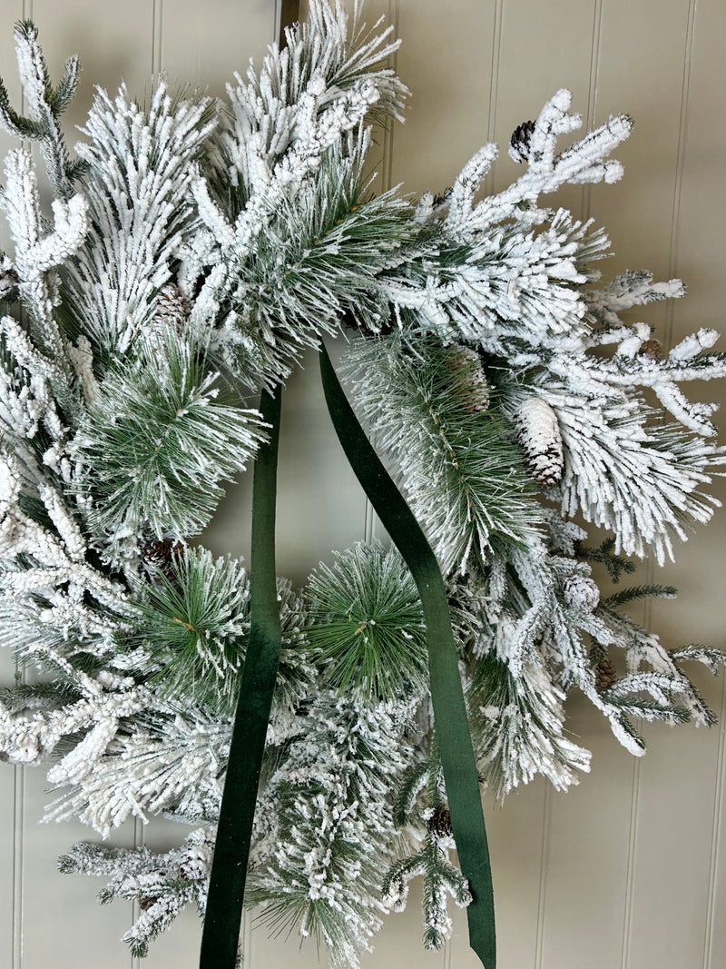 Extra large Snowy Pinecone Wreath 70cm