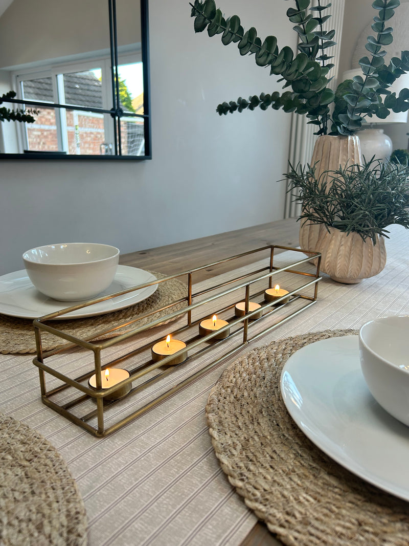 Brass gold 5 candle candle holder