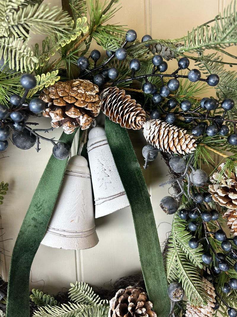 Pinecone blueberry and eucalyptus wreath 56cm