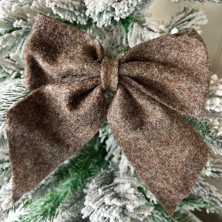 Mocha brown Clip on Bow felt tree garland