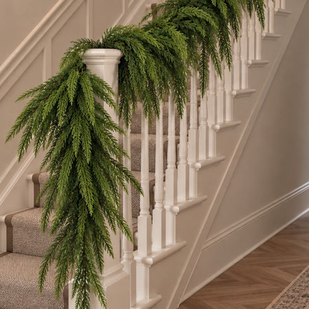 Premium full weeping Norfolk garland 175cm
