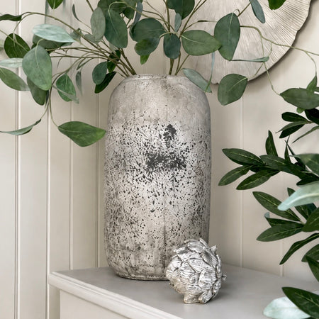 Large tall stone effect rustic vase