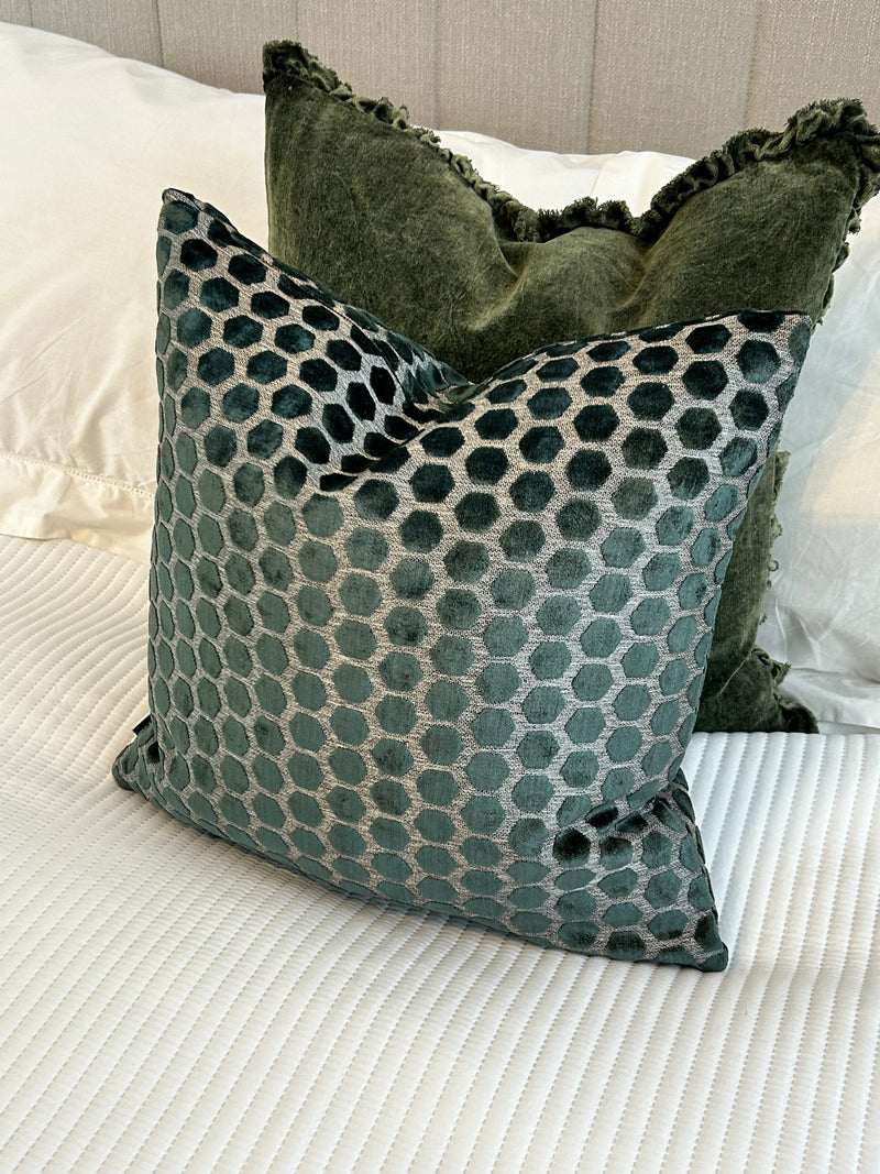 Pine dark Green Jorvik luxury cushion 43x43cm & 56x56cm