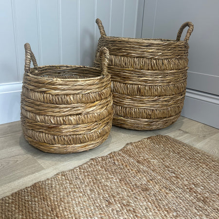Bilberry chunky woven bulbous basket 2 sizes
