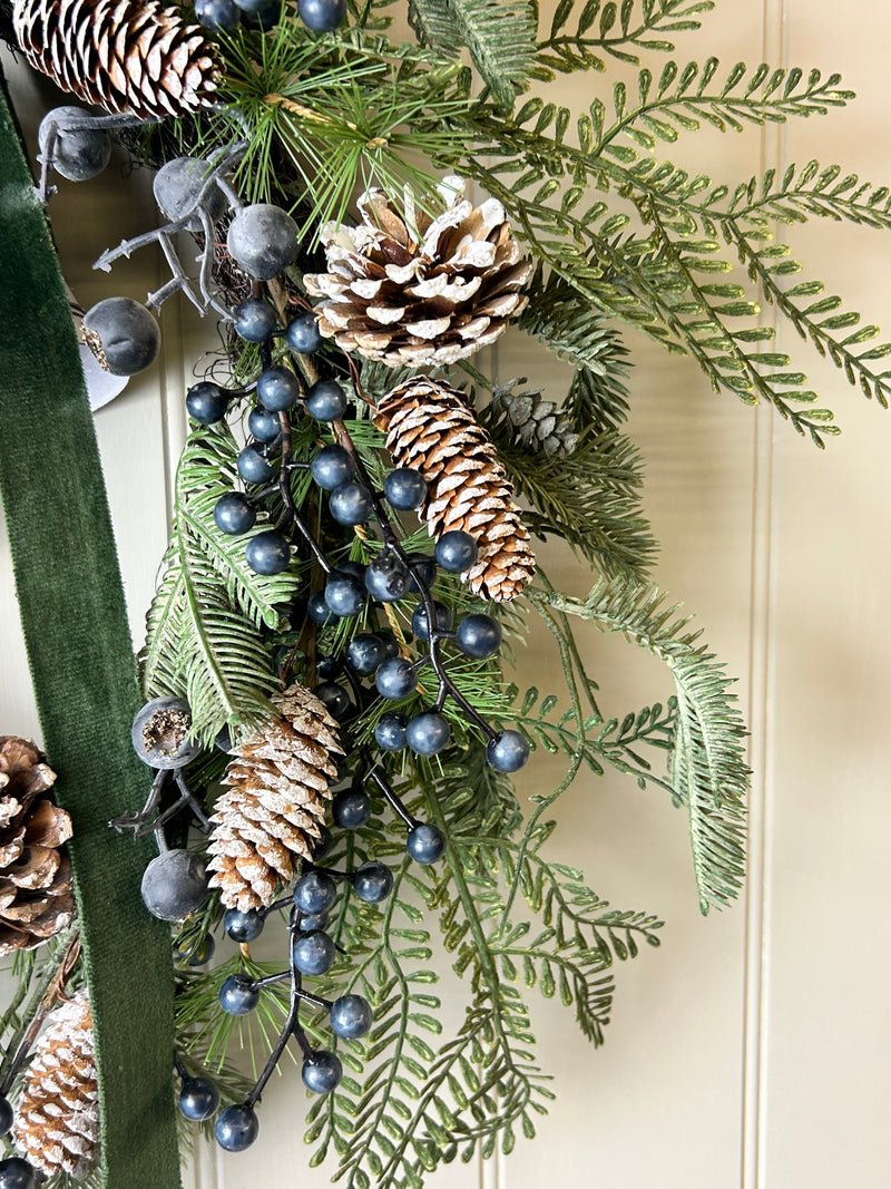Pinecone blueberry and eucalyptus wreath 56cm