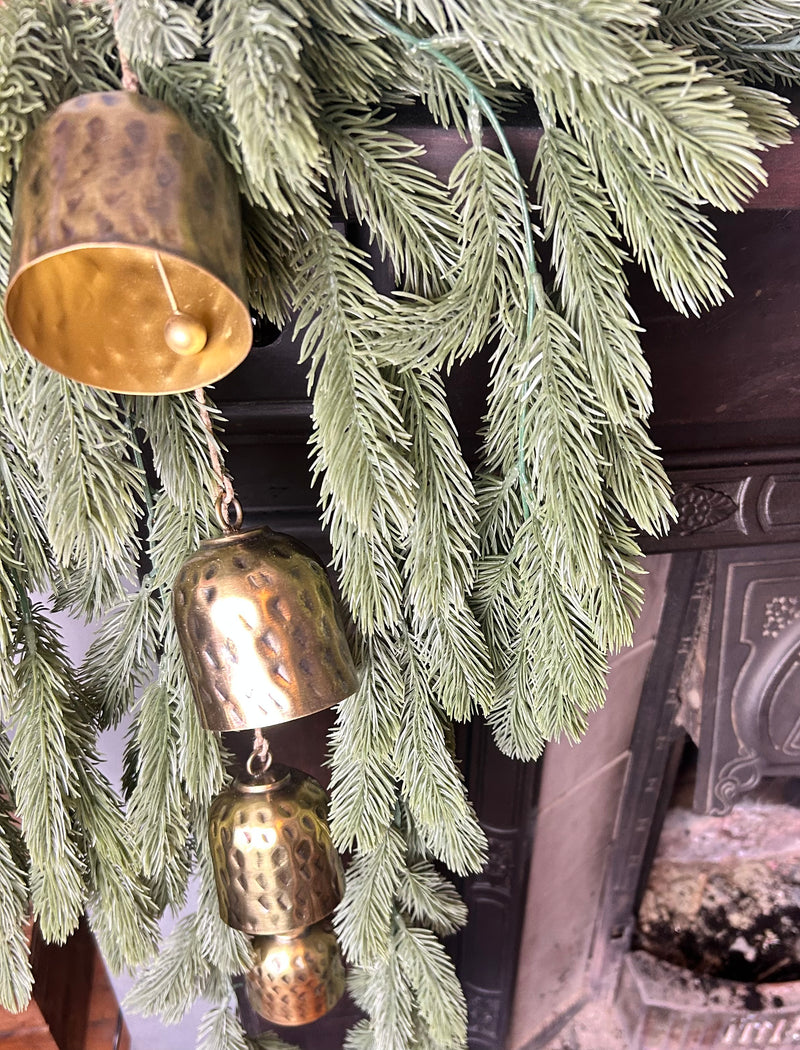 Flocked spruce Norfolk  long full garland 175cm