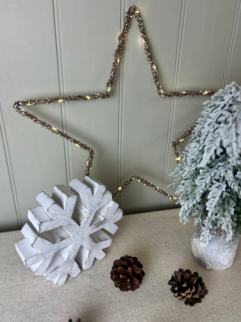 Gold LED star battery 39cm