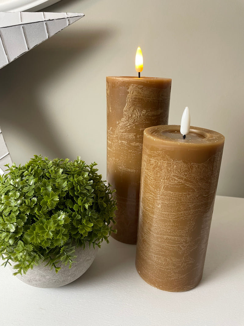 Tobacco Wax Led Flickering Candle with timer and remote