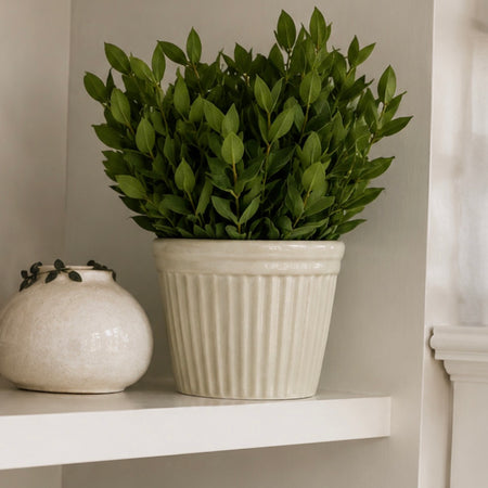 Ribbed linen Estrid plant pot