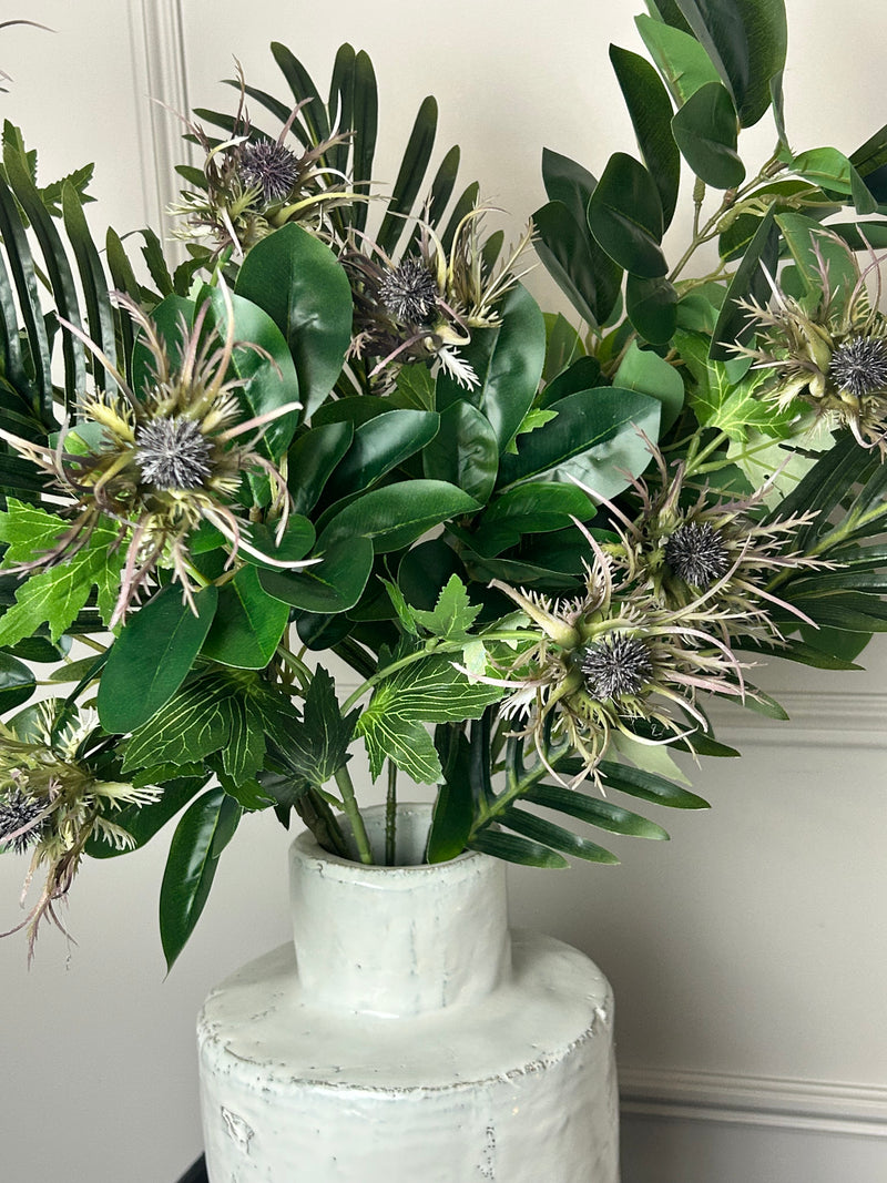 Store seconds Green purple thistle fern tropical arrangement