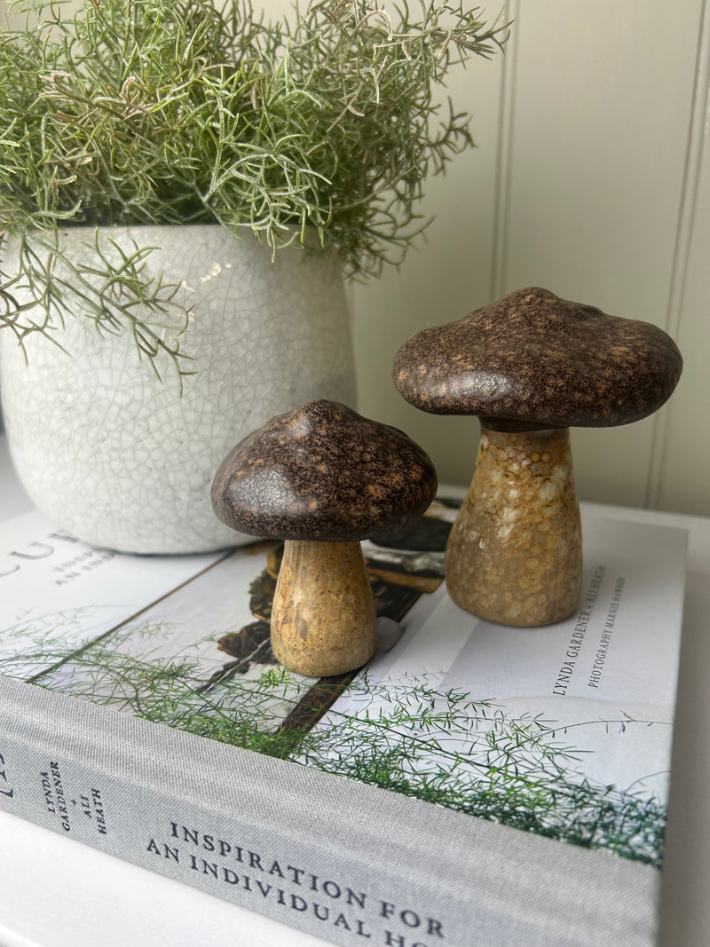 Brown Natural Autumn Mushrooms ceramic 2 Sizes