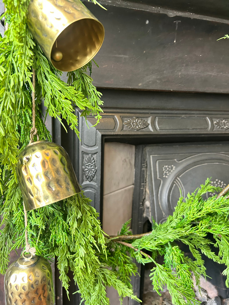 Arrington Hammered Hanging Bells on Jute Rope