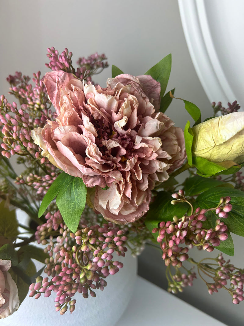 Dried touch blush pink peony 52cm