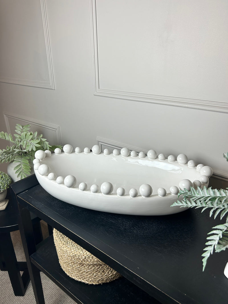 White large oval bobble bowl