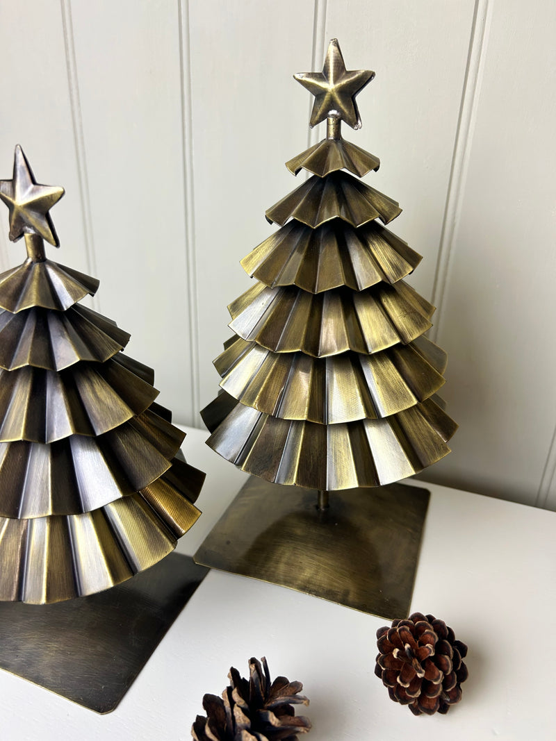 Pershore metal antique gold trees 2 sizes