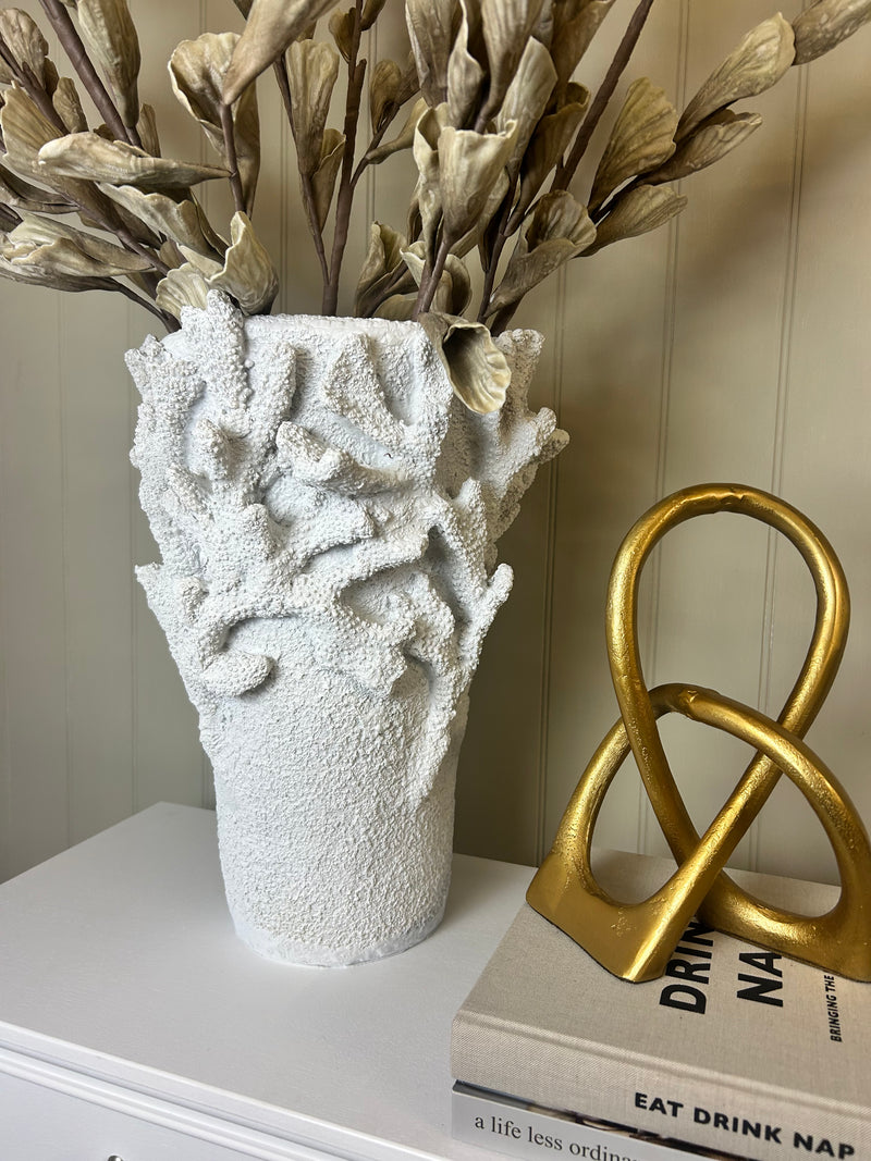 Huge coral white vase