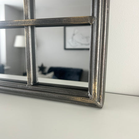 Antique Bronze brass black Metal Square Wall Mirror 80cm