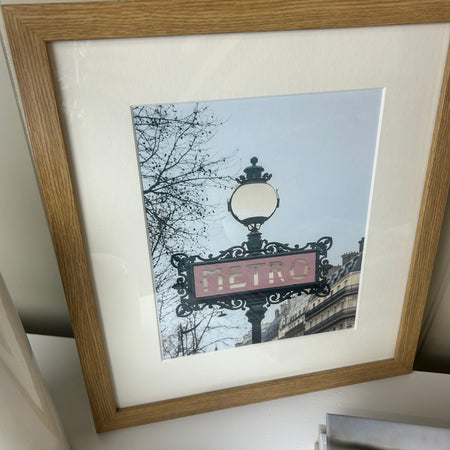 Romantic Paris metro sign framed mounted glazed picture