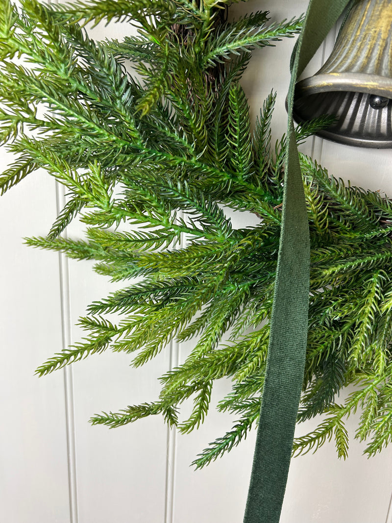 Real touch feel Norfolk pine wreath 50cm