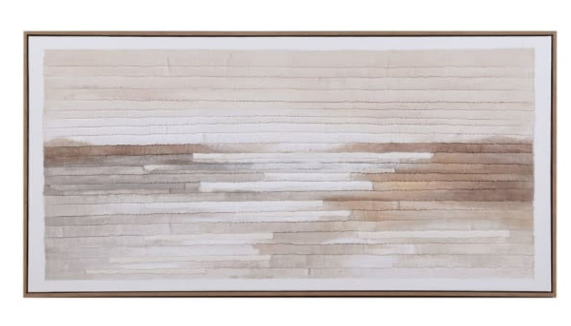 Organic oblong textured framed art landscape 120x60