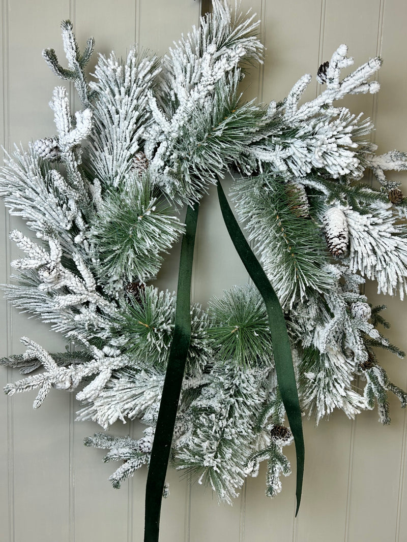 Extra large Snowy Pinecone Wreath 70cm