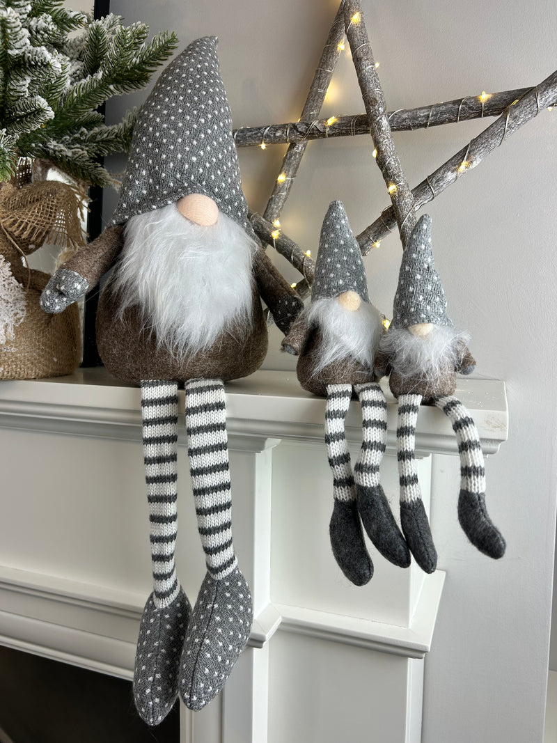 Beige Grey Fabric Sitting Gonk 3 Sizes Available